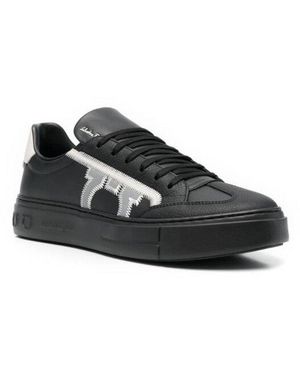 Ferragamo Gancini Print Low-Top Sneakers - Black
