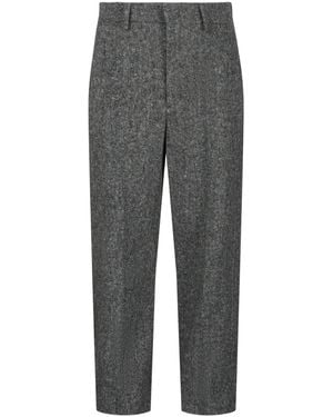 Valentino Wool Checkered Dress Pants - Gray