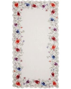 Faliero Sarti Primrose Wool Stole With Floral Embroidery - Gray