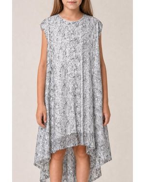 Dior Kids's Floral Dress - Gray