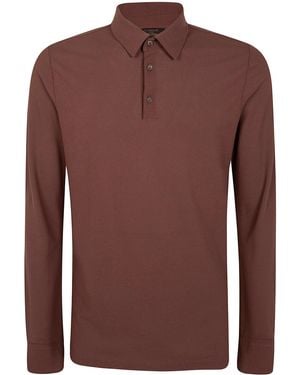Zanone Long Sleeves Polo Shirt - Brown