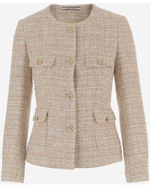 Tagliatore Viscose Blend Jacket - Natural