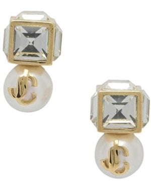 Jimmy Choo "Jc Pearl Cube" Earrings - Metallic