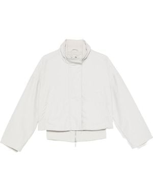 Emporio Armani Cotton Blend Blouson Jacket - White