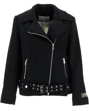 Ganni Short Bouclã Jacket For - Black