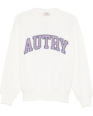 Autry Cotton Logo Crew Neck Sweater - White