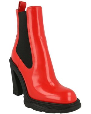 McQueen Tread Heeled Chelsea Boots - Red
