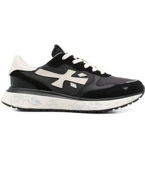 Premiata Lace-Up Flat Shoes - Black
