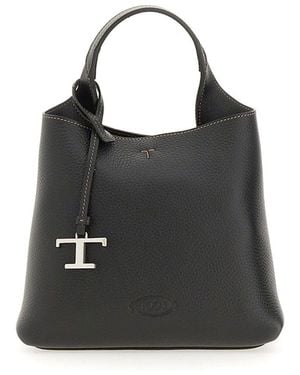 Tod's Calf Leather Tote Bag - Black