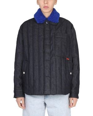 Sunnei Jacket With Faux Fur - Blue