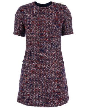 embroidered gg wool tweed mini dress Gucci GG Tweed Lam Mini Dress