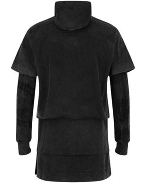 Givenchy Layered Long Sleeve Graphic T-Shirt With Balaclava - Black