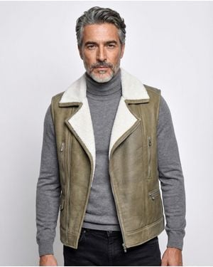 Brunello Cucinelli Shearling Biker Vest - Gray