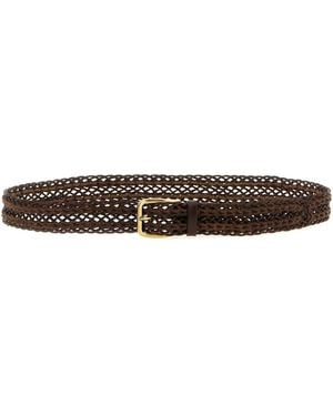 Brunello Cucinelli Braided Calf Belt - White