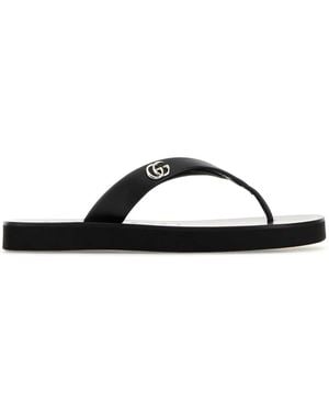 Gucci Flip-Flops With Double G - Black