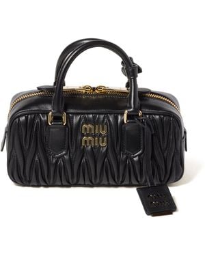 Miu Miu "Arcadie" Matelasse Leather Shoulder Bag - Black