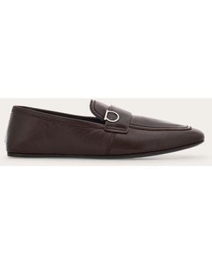 Ferragamo Dark Calf Leather Loafers - White