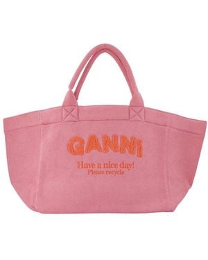 Ganni Reversible Tote Xxl - Pink