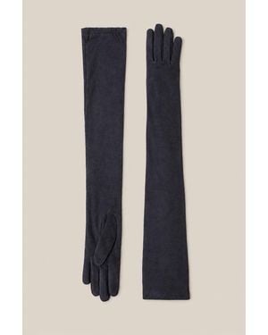 Brunello Cucinelli Night Sky Long Leather Gloves - Blue
