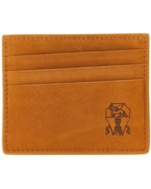 Brunello Cucinelli Suede Card Holder - Orange