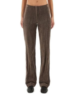 Alysi Velvet "crinkle" Slim Pants - Brown