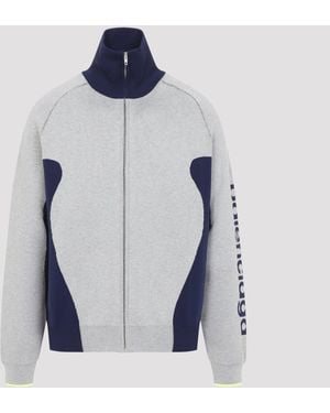 Balenciaga Knitted Zip Up Cardigan - Blue