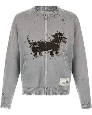 Maison Mihara Yasuhiro 'Dog Jacquard Knit' Cardigan - Gray