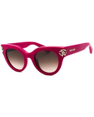 Roberto Cavalli Robust Acetate Mini Sunglasses With Gradient Lenses - Red