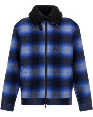 Balenciaga Flannel Bomber Jacket - Blue