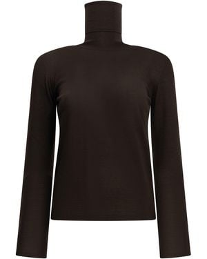 Max Mara Virgin Wool Turtleneck Sweater - Black