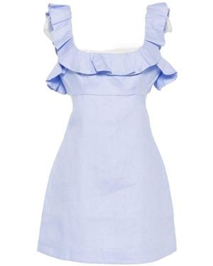 Zimmermann Indra Frilled Mini Dress - Blue
