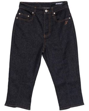 Jacquemus Capri Jeans Camel Stitching - Blue