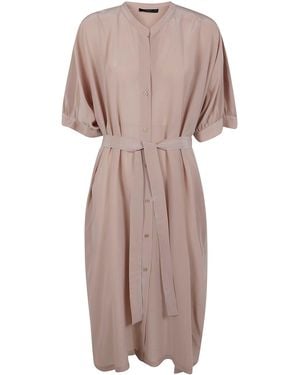 Seventy Mixed Silk Sand Wash Dress - Pink