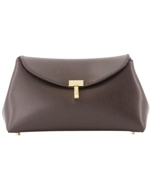 TOTEME Mini T-Lock Clutch - Brown
