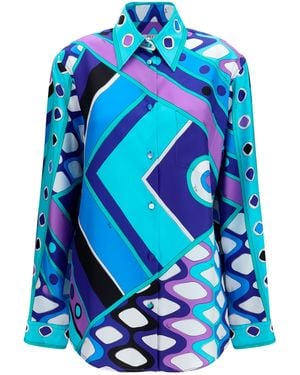 PUCCI Geometric Print Shirt - Blue