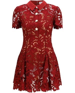 Self-Portrait Dress Short Lace - Red