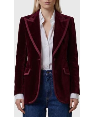 Dolce & Gabbana Single-Breasted Velvet Jacket - Purple