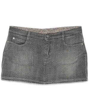 Ermanno Scervino Denim Midi Skirt - Gray