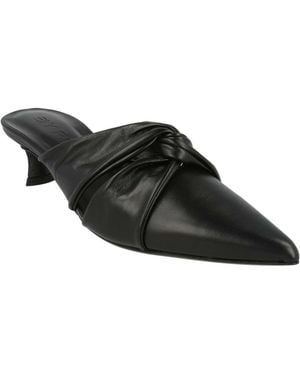 BY FAR Leoncia Leather Mules - Black