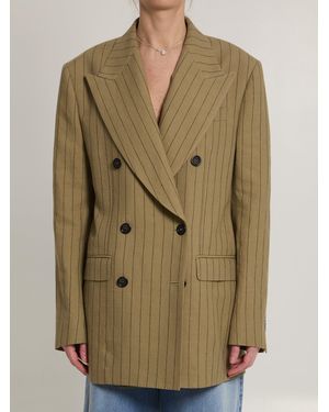 Dolce & Gabbana Dolce & Gabbana Striped Double-Breasted Jacket - Green