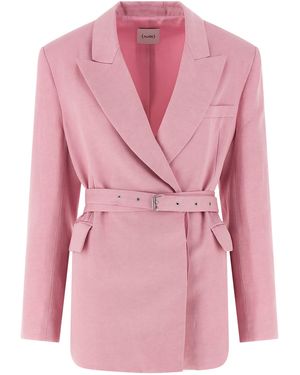 Nude Belt Blazer - Pink