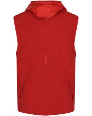 Ferragamo Hooded Windbreaker Vest - Red