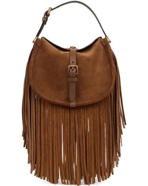 Etro Top-Handle Shoulder Bag Suede - Brown