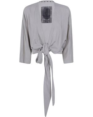 Ziggy Chen Collarless Jersey T-Shirt - Gray