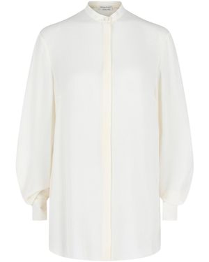 McQueen Sheer Georgette Blouse - White