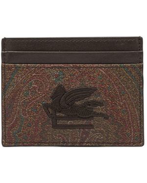 Etro "Arnica" Card Holder With Pegasus - Brown