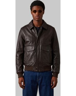 Schott Nyc Dark Aviator Bomber - Brown