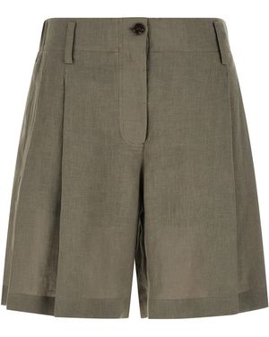 Brunello Cucinelli Linen Bermuda Shorts - Green