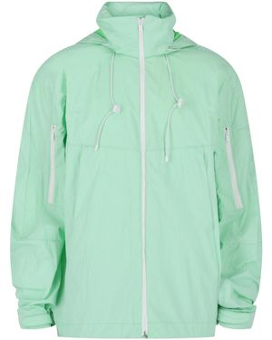 Givenchy Logo Printed Hooded Windbreaker - Green