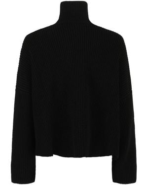 Balenciaga Cropped Knit Sweater - Black